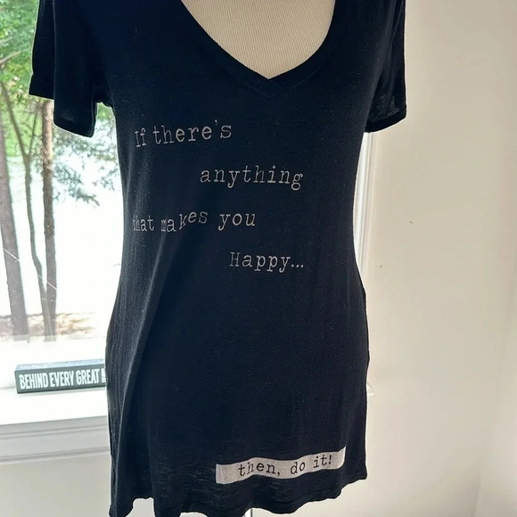 Interi “If there’s anything that makes you happy, then, do it” v-neck tee, soft - Picture 2 of 6